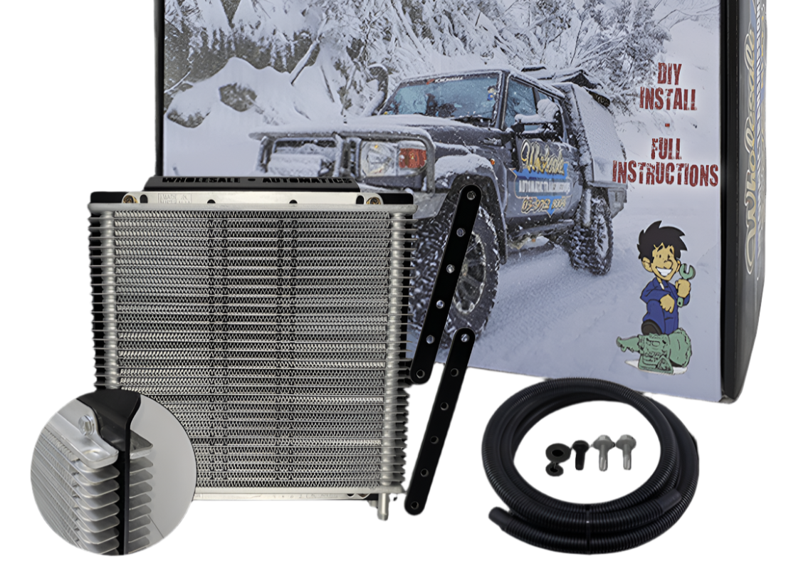 Dual Heavy Duty Universal Trans Oil Cooler Kit to suit 3/8" Cooler Lines